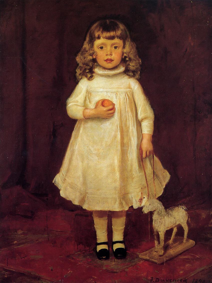 F. B. Duveneck as a Child, vintage artwork by Frank Duveneck, 12x8" (A4) Poster