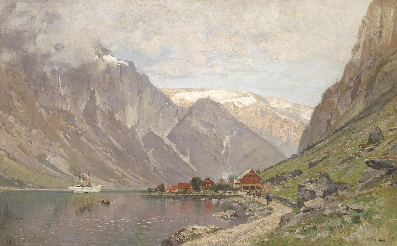 Large Fjord Landscape by Walter Moras,A3(16x12")Poster