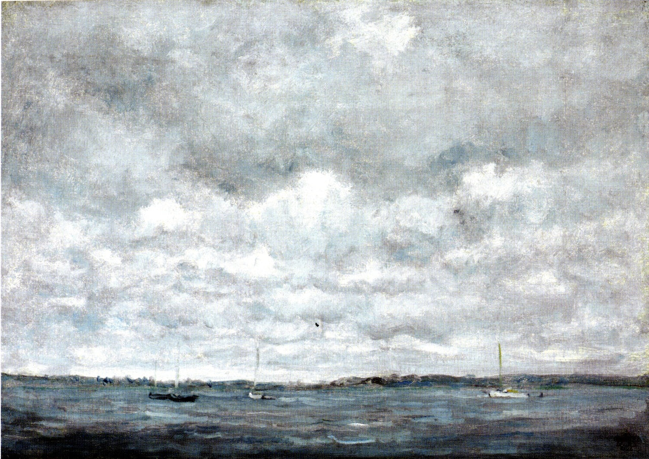 Gray Day, Fishers Island Sound, vintage artwork by Henry Ward Ranger, 12x8" (A4) Poster