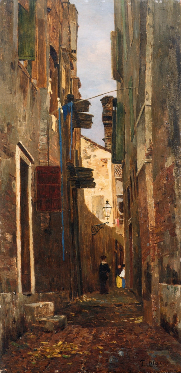 A Lane in Italy, vintage artwork by Tina Blau, 12x8" (A4) Poster
