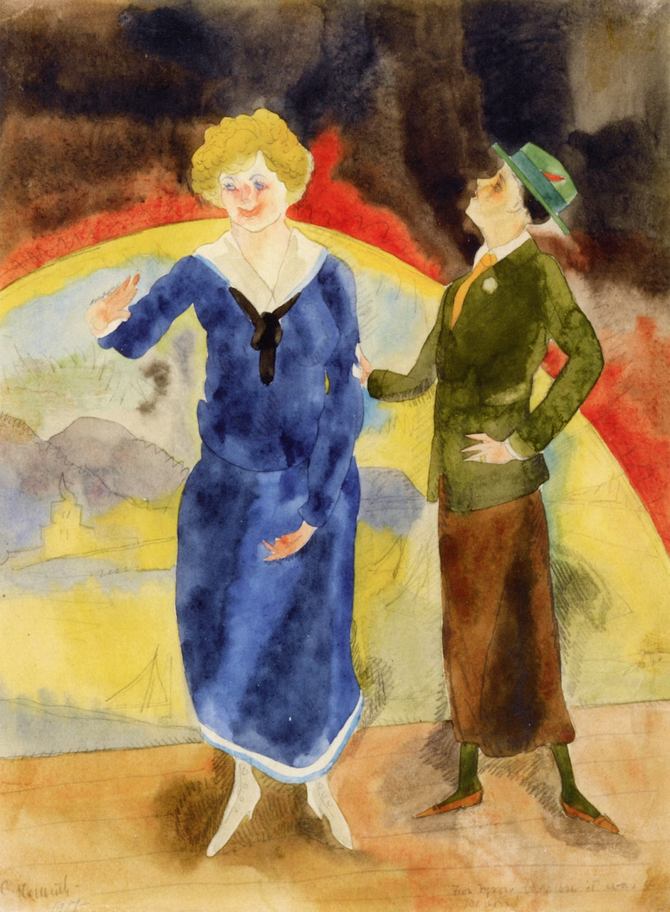 In Vaudeville: Comediennes, vintage artwork by Charles Demuth, 12x8" (A4) Poster