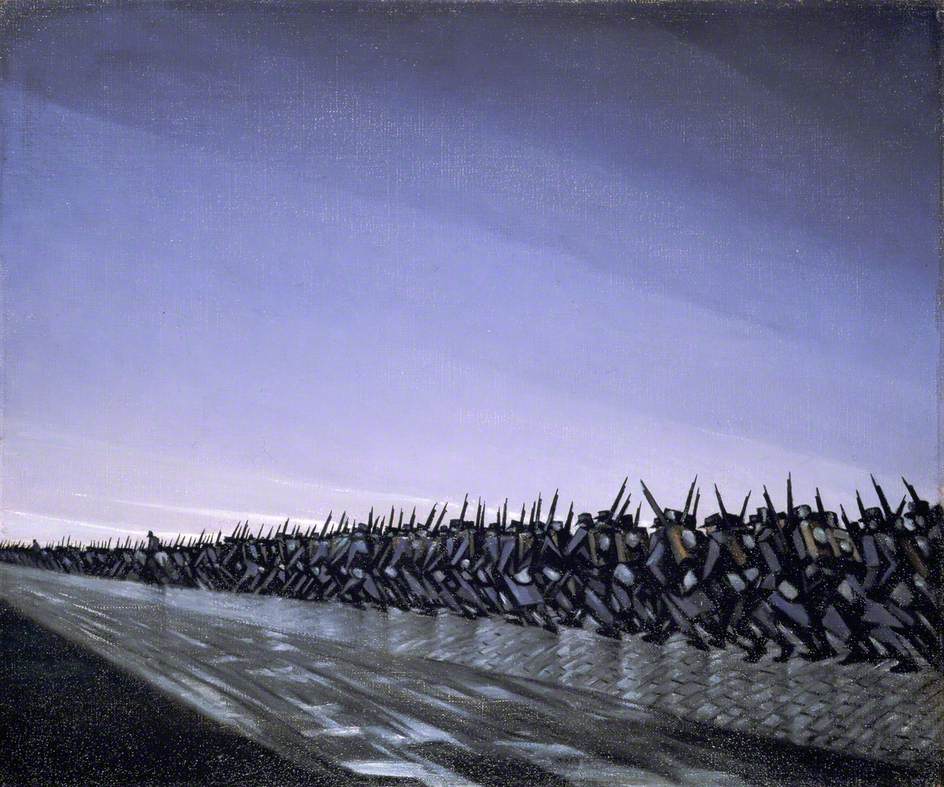 Column on the March, vintage artwork by Christopher Nevinson, 12x8" (A4) Poster