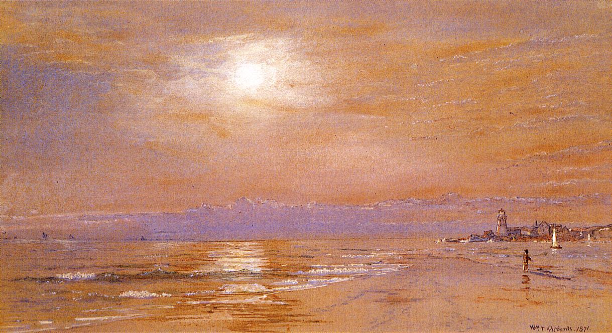 Along the Jersey Coast, vintage artwork by William Trost Richards, 12x8" (A4) Poster