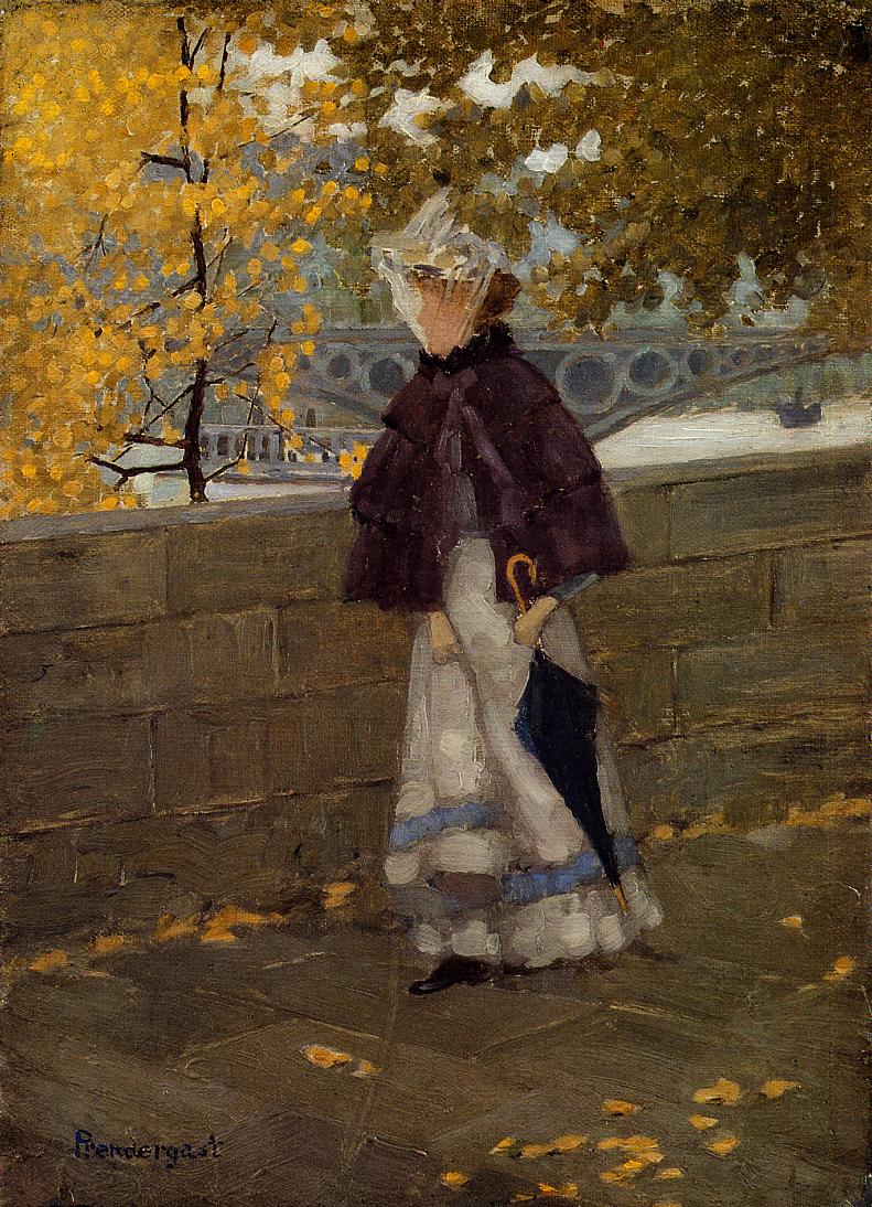 Along the Seine, vintage artwork by Maurice Prendergast, 12x8" (A4) Poster