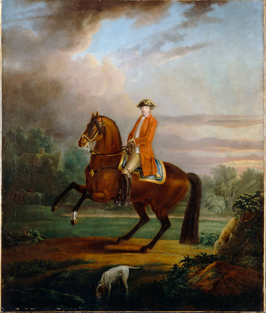 A man, called Noel Desenfans on Horseback, vintage artwork by Peter Bourgeois, 12x8" (A4) Poster