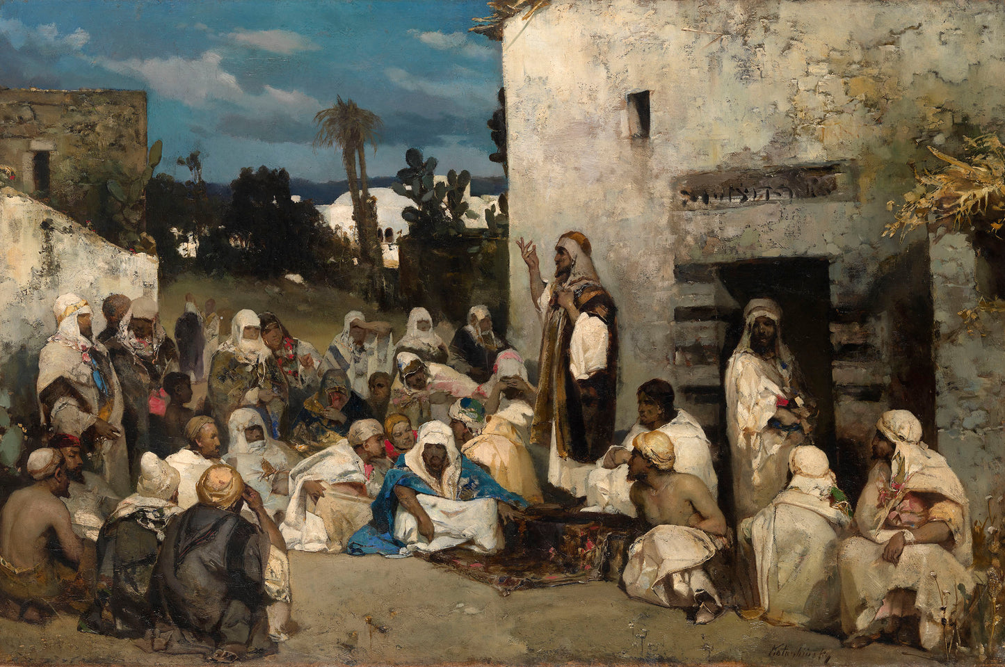 The Sermon at Capernaum, vintage artwork by Wilhelm Kotarbinski, 12x8" (A4) Poster