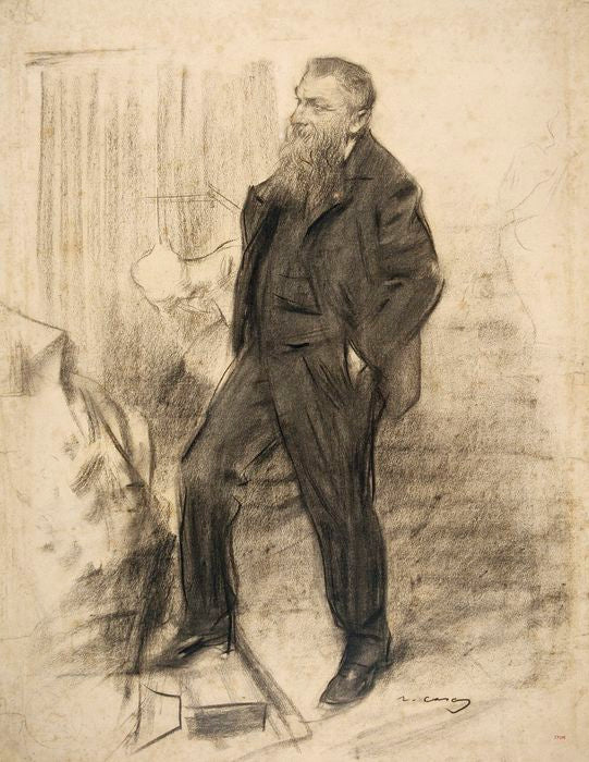 Portrait of a Auguste Rodin by Ramon Casas y Carbo,A3(16x12")Poster