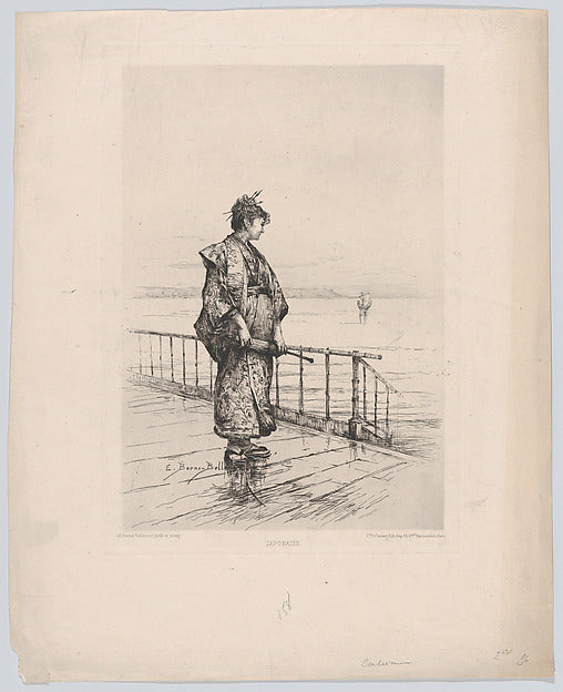 The Japanese Woman, vintage artwork by Etienne-Prosper Berne-Bellecour, 12x8" (A4) Poster