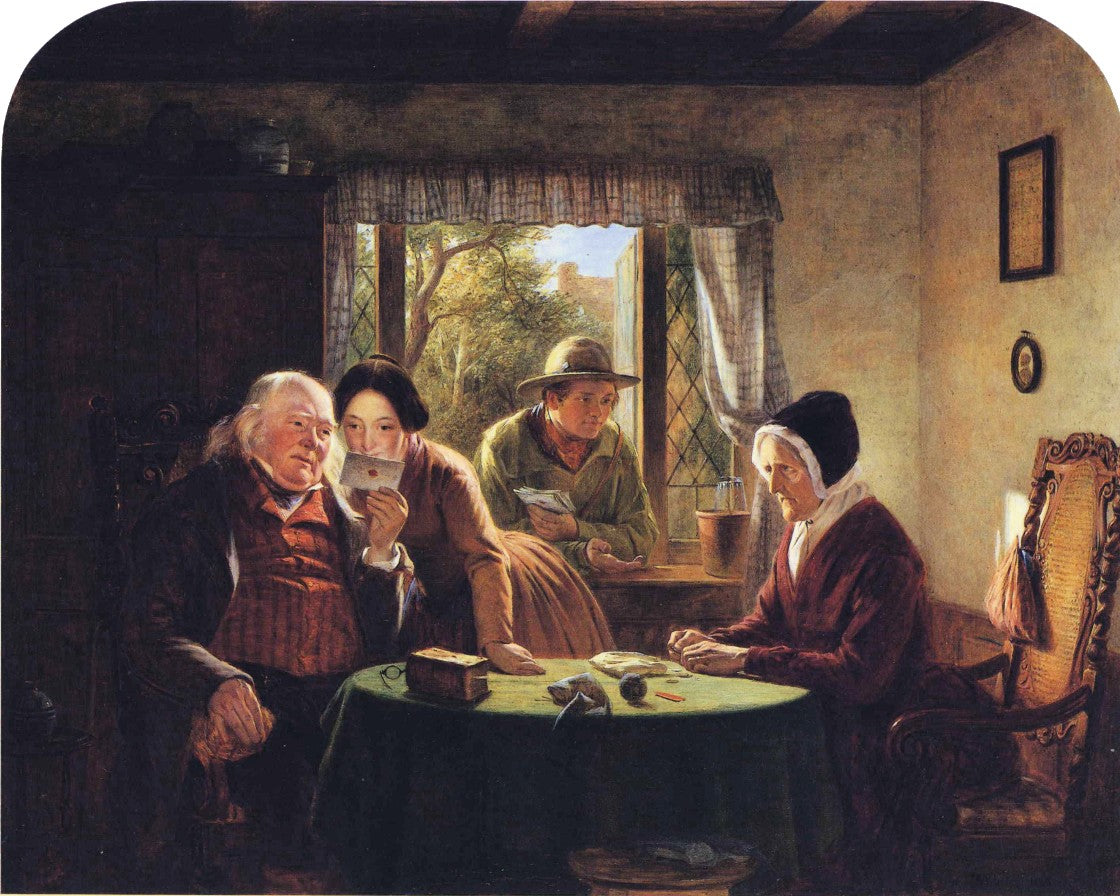 A Letter From the Colonies, vintage artwork by Thomas Webster, A3 (16x12") Poster Print