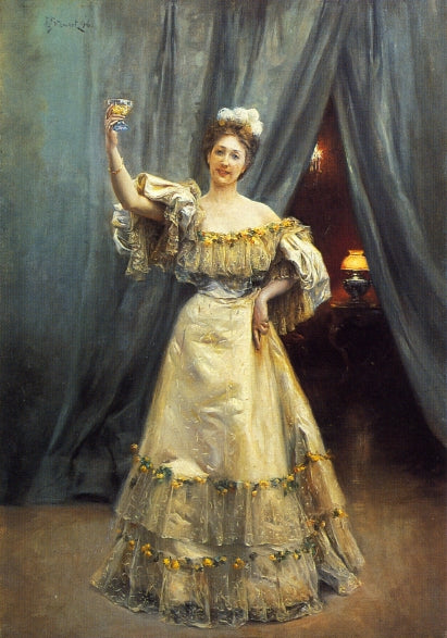 A Toast, vintage artwork by Julius LeBlanc Stewart, 12x8" (A4) Poster