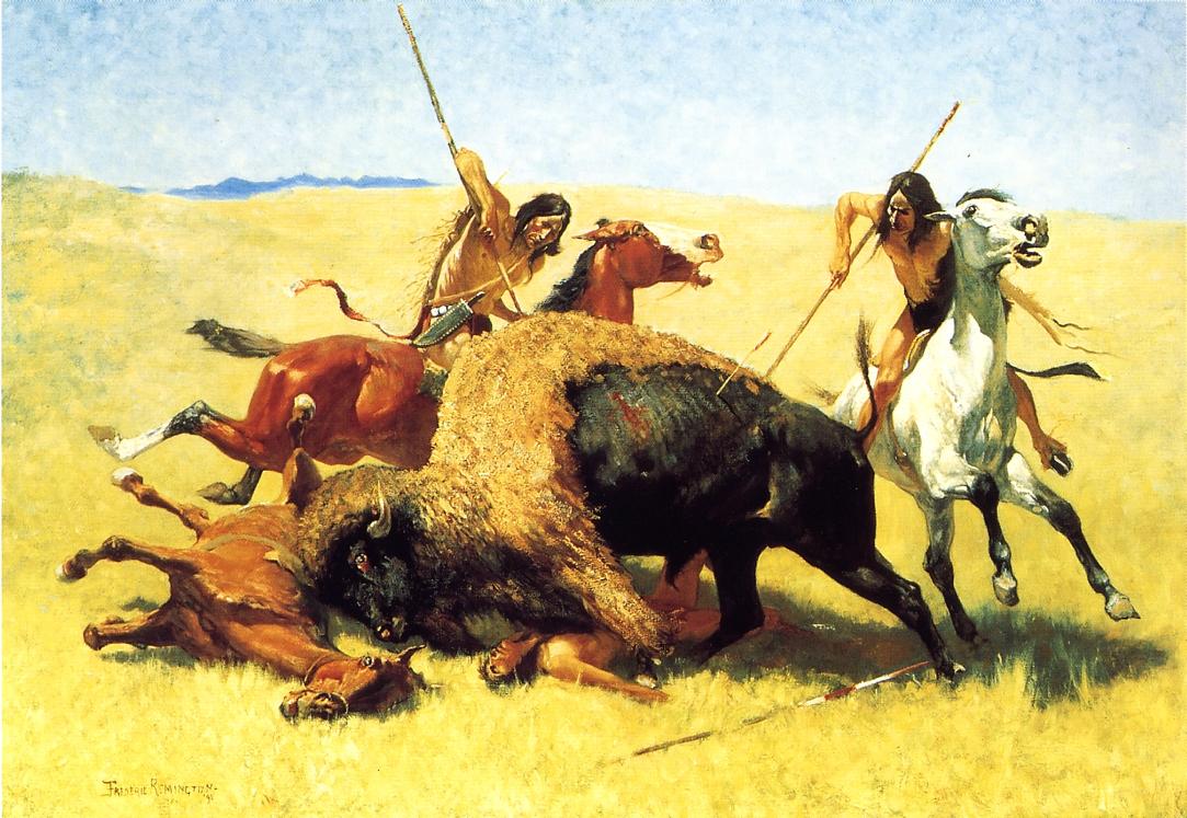 The Buffalo Hunt by Frederic Remington,A3(16x12")Poster