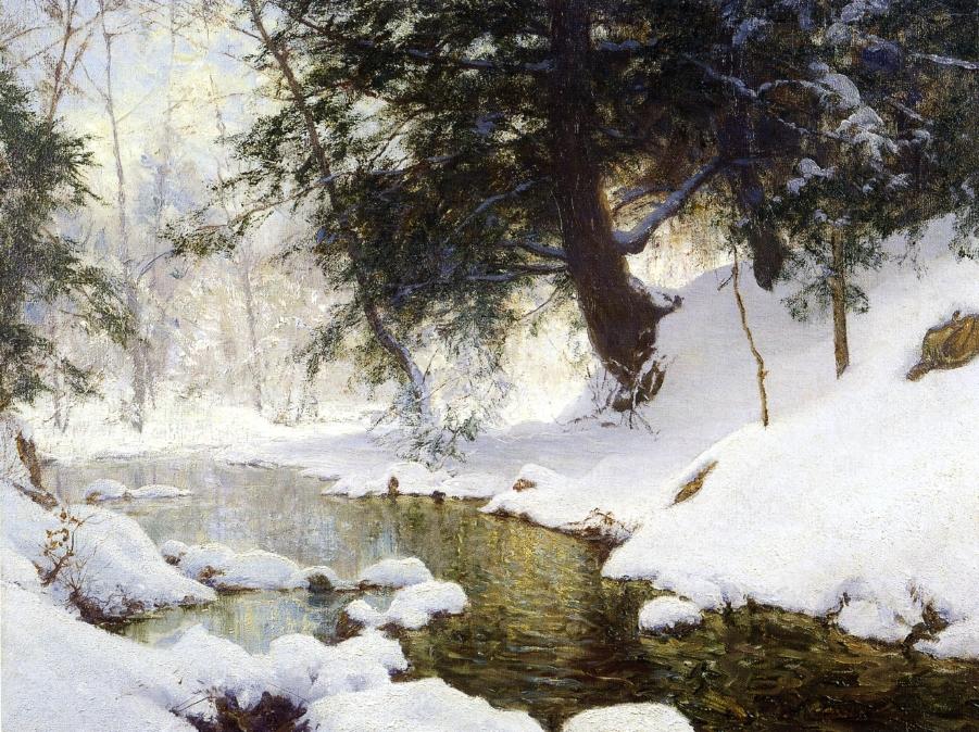 November Snow, vintage artwork by Walter Launt Palmer, 12x8" (A4) Poster