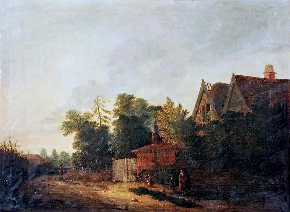 Holl's Lane, Heigham, Norwich, vintage artwork by John Berney Crome, A3 (16x12") Poster Print