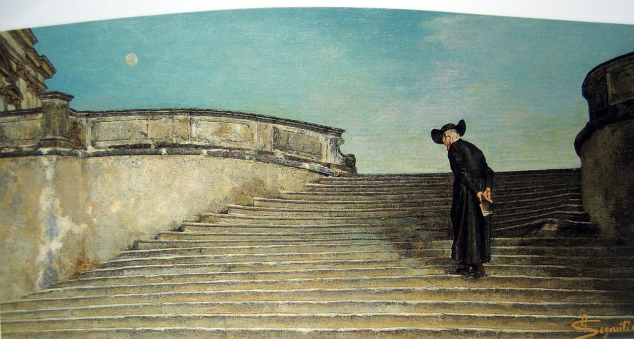A messa prima, vintage artwork by Giovanni Segantini, 12x8" (A4) Poster