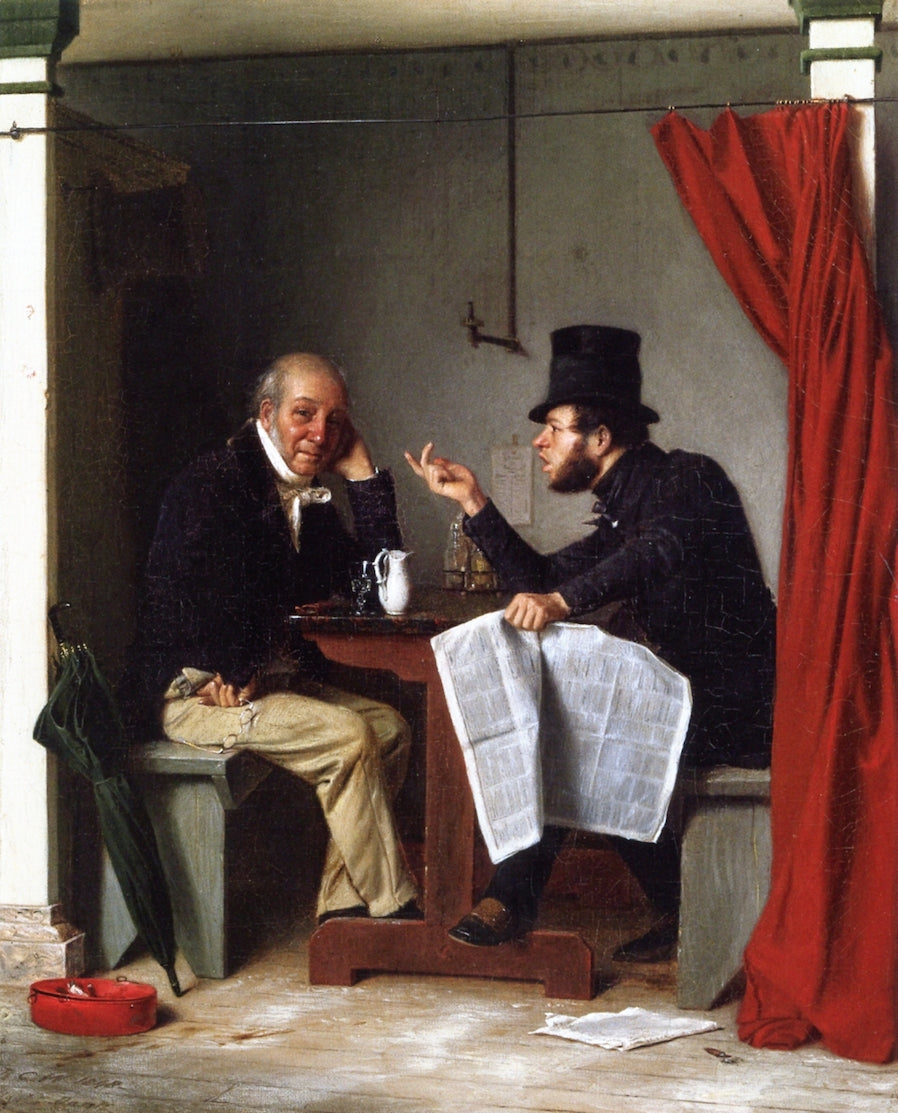 Politics in an Oysterhouse, vintage artwork by Richard Caton Woodville, 12x8" (A4) Poster