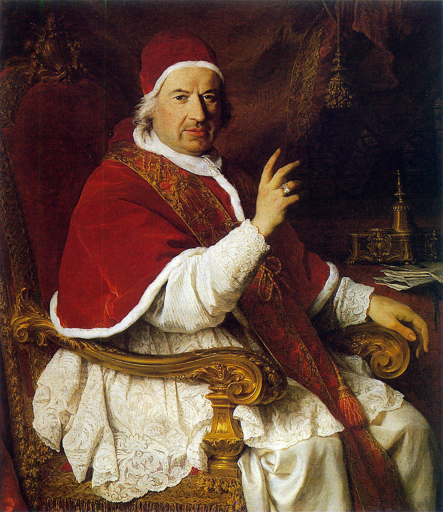 Pope Benedictus XIV, vintage artwork by Pierre Subleyras, 12x8" (A4) Poster