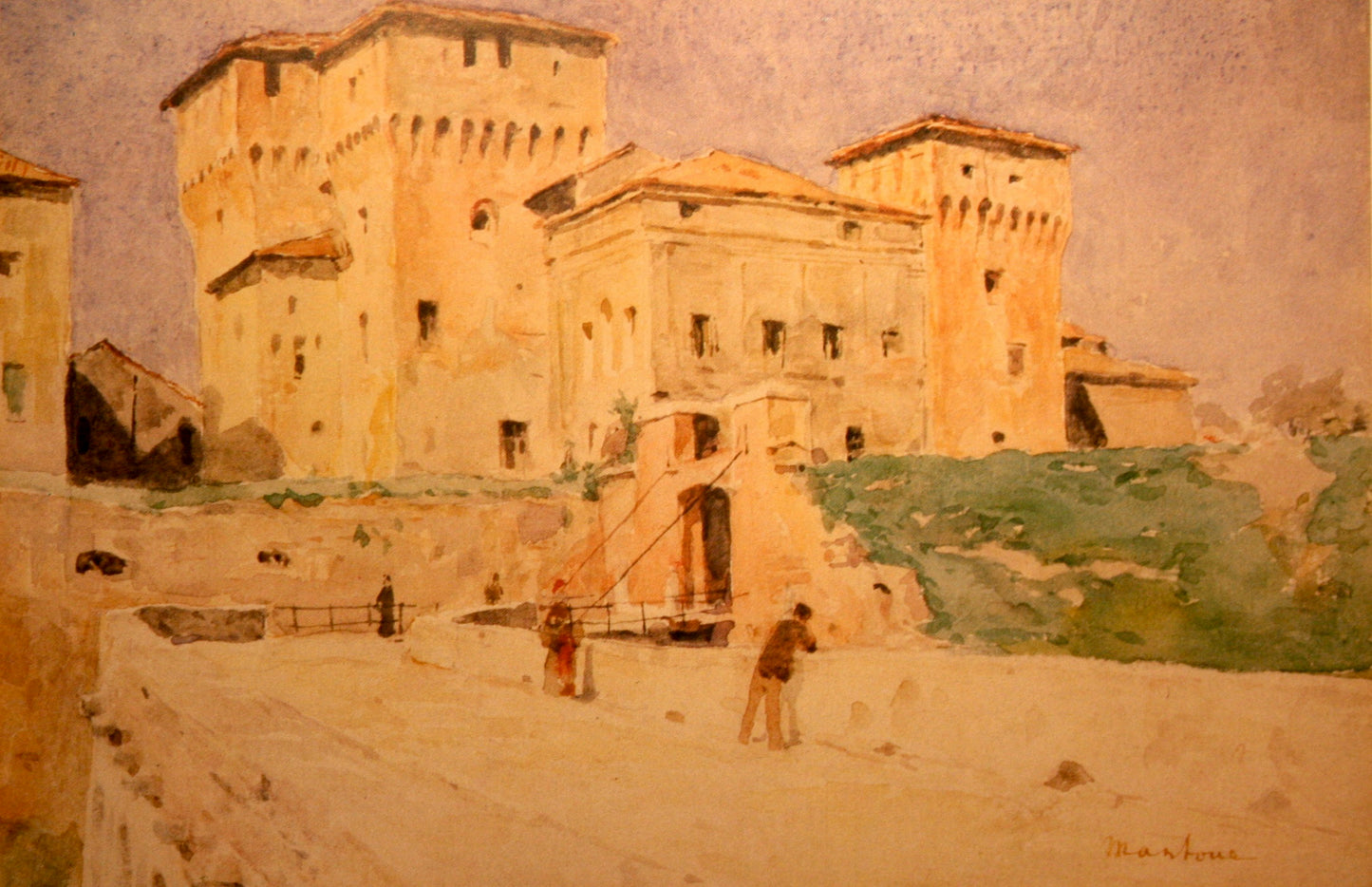 Castello San Giorgio in Mantua, vintage artwork by Albert Anker, 12x8" (A4) Poster
