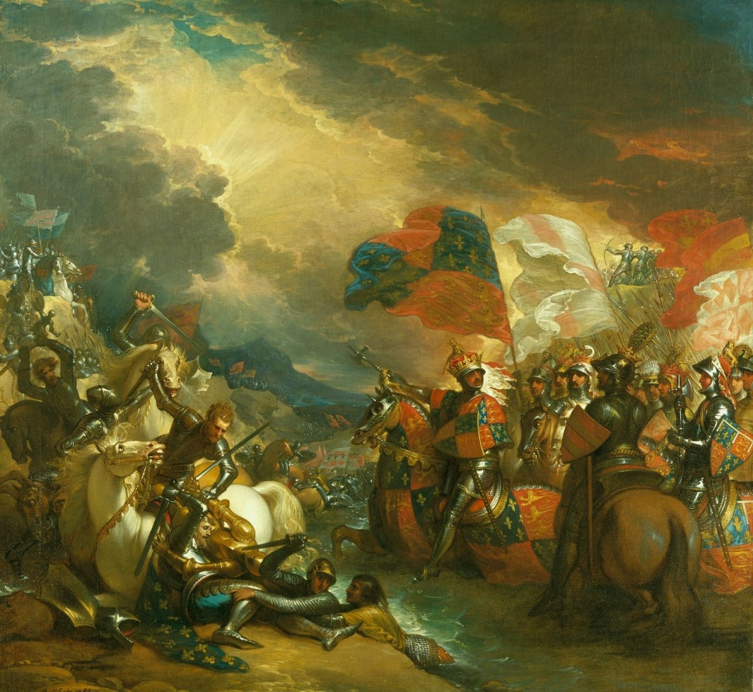 Edward III Crossing the Somme, vintage artwork by Benjamin West, 12x8" (A4) Poster