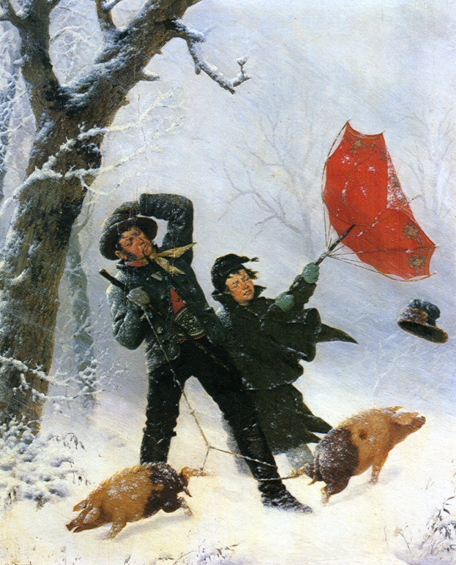 Under Adverse Conditions, vintage artwork by Carl Kronberger, 12x8" (A4) Poster