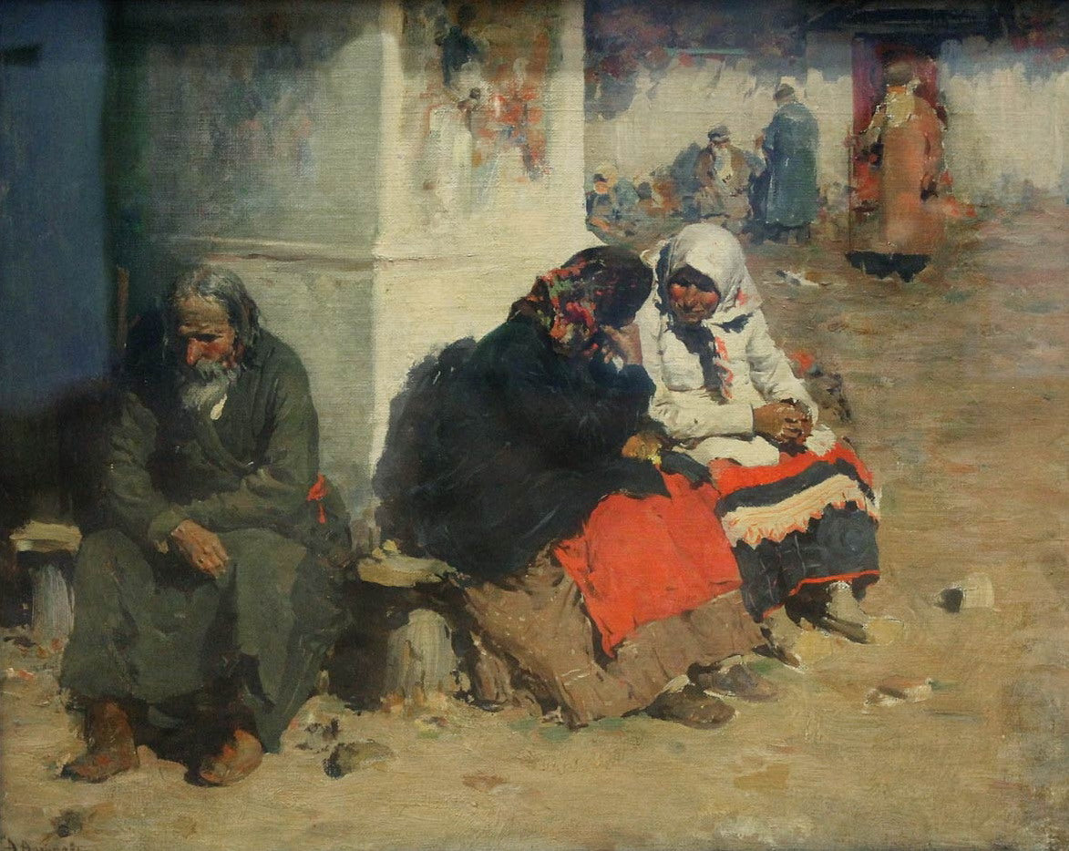 Radonitsa (before Mass) (detail) by Abram Efimovich Arkhipov,A3(16x12")Poster
