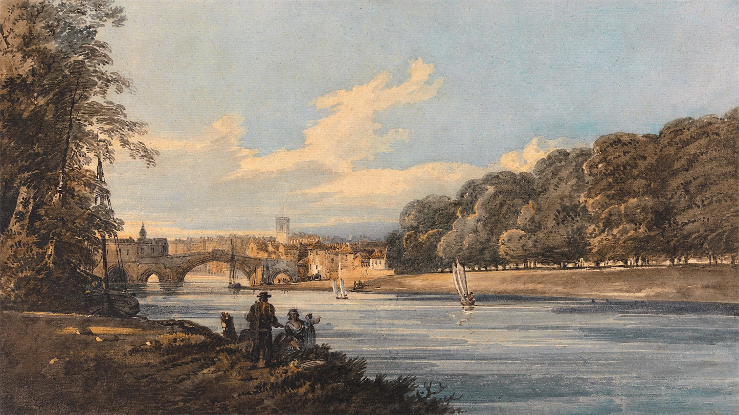 The New Walk, York, vintage artwork by Thomas Girtin, 12x8" (A4) Poster