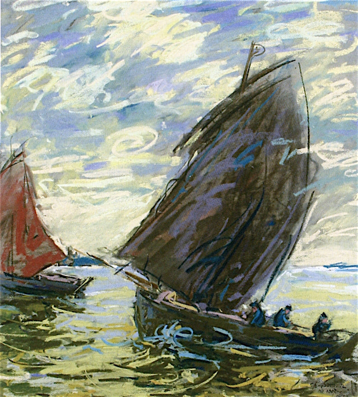 Sardine Boats Sailing North Northeast by Charles Fromuth,A3(16x12")Poster