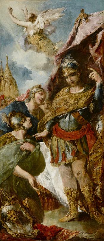 Godfrey of Boulogne Summons His Chiefs to Council, vintage artwork by Francesco Guardi, 12x8" (A4) Poster