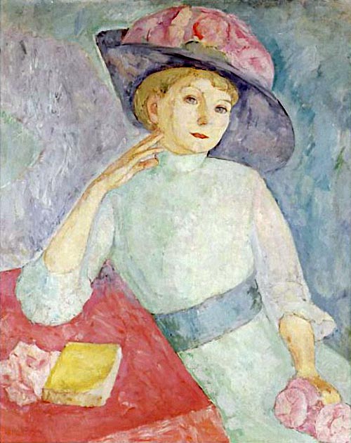 Elsa von Dardel, the Artist's Sister, vintage artwork by Nils Dardel, 12x8" (A4) Poster