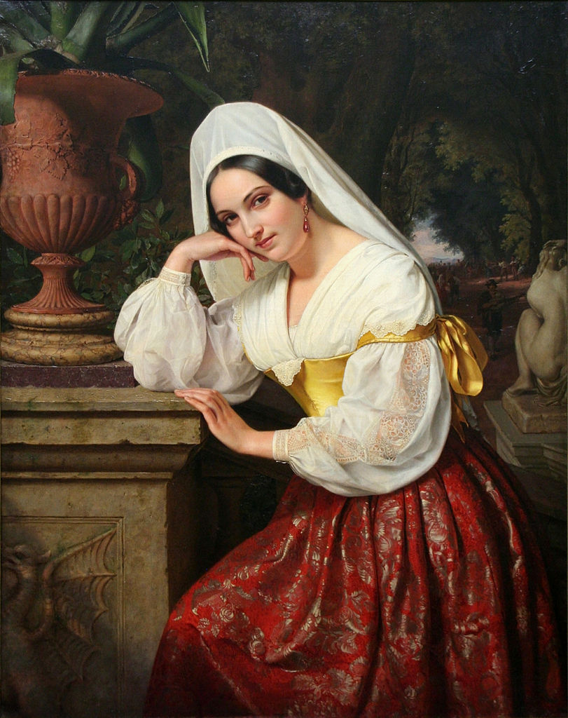 Girl from Frascati, vintage artwork by Carl Adolf Henning, A3 (16x12") Poster Print