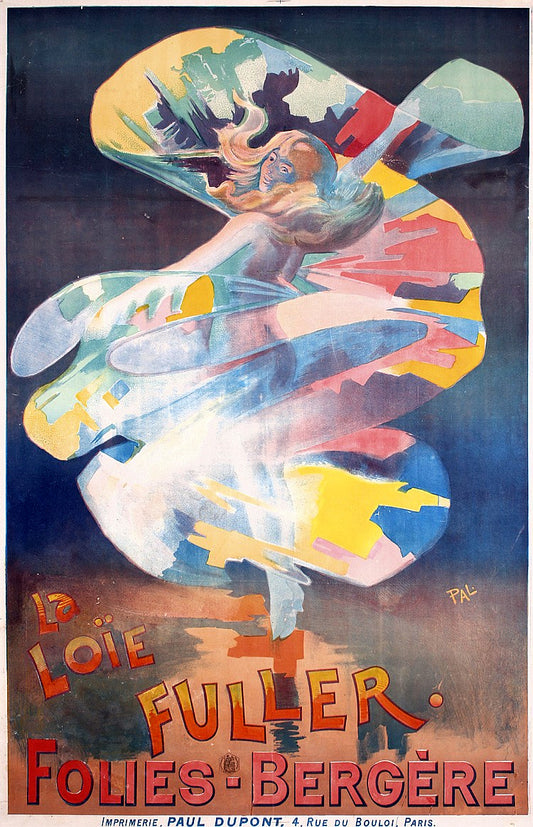 La Loïe Fuller, vintage artwork by Jean de Paleologue, 12x8" (A4) Poster
