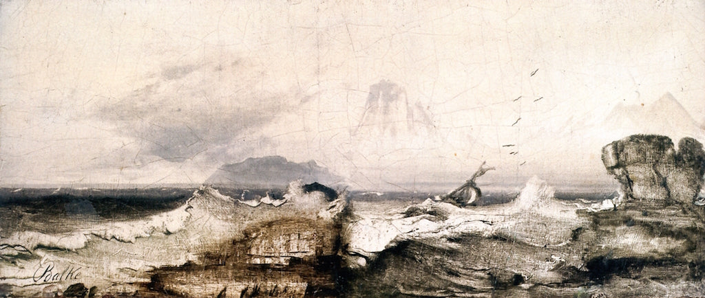 Coastal Landscape with Ship, vintage artwork by Peder Balke, A3 (16x12") Poster Print