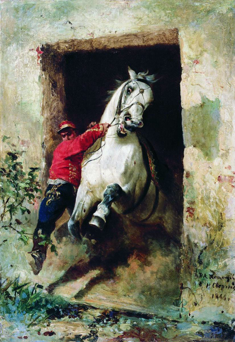 From the Stables, vintage artwork by Nikolai Sverchkov, A3 (16x12") Poster Print