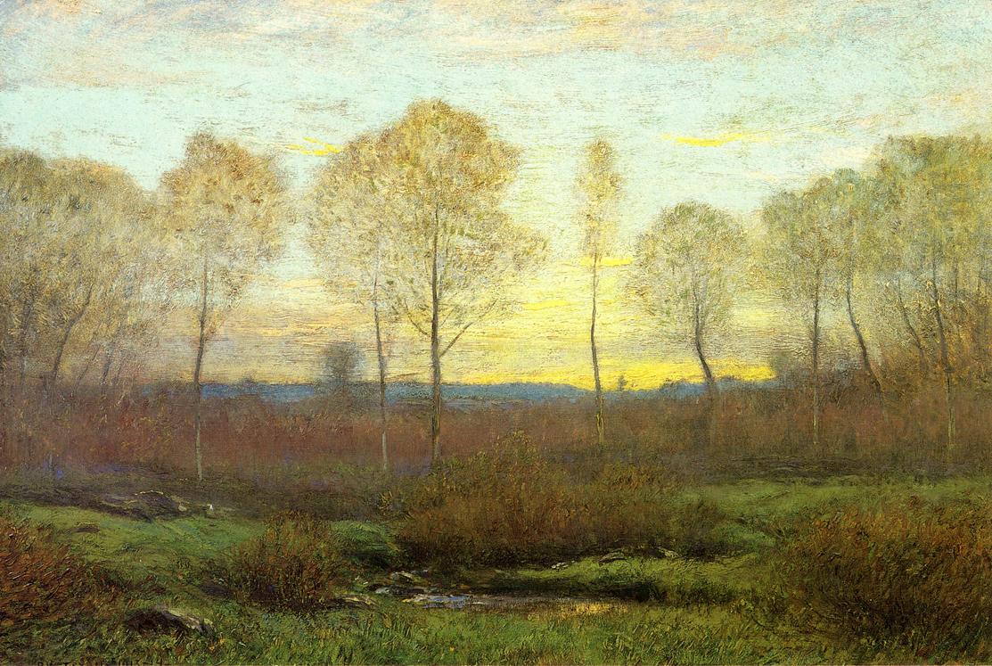 Dawn - Early Spring, vintage artwork by Dwight W. Tryon, 12x8" (A4) Poster