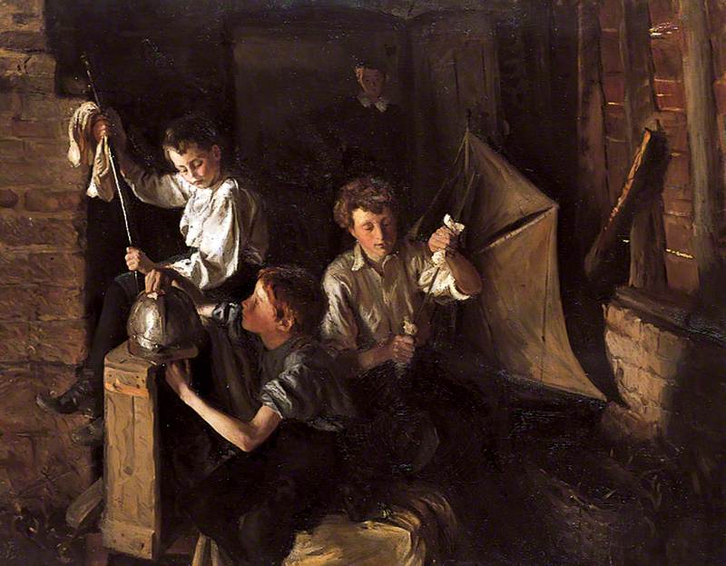 ing in an Interior, Polishing Armour by Mark Lancelot Symons,16x12(A3) Poster
