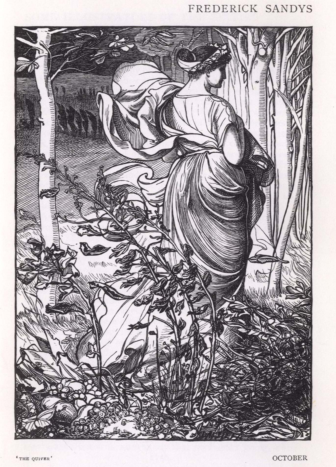 The Advent of Winter, vintage artwork by Anthony Frederick Sandys, 12x8" (A4) Poster