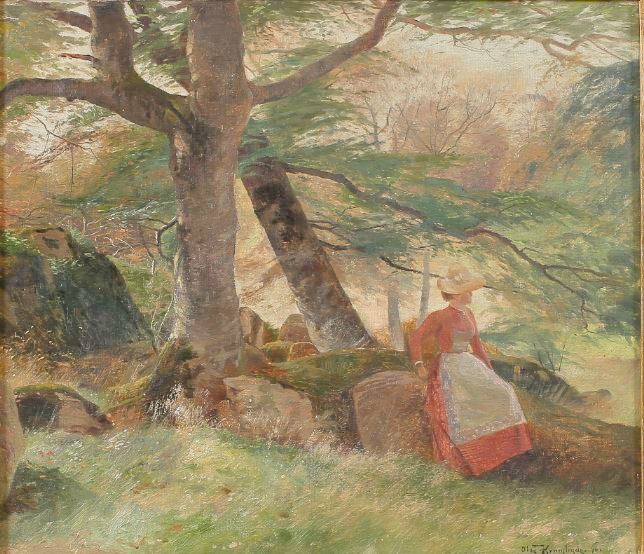 Woman in the Forest by Olaf Krumlinde,A3(16x12")Poster