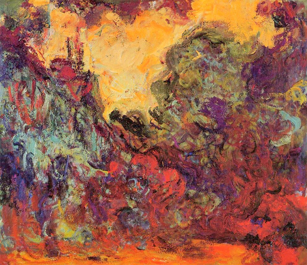 The Artist's House, View from the Rose Garden, vintage artwork by Claude Monet, 12x8" (A4) Poster