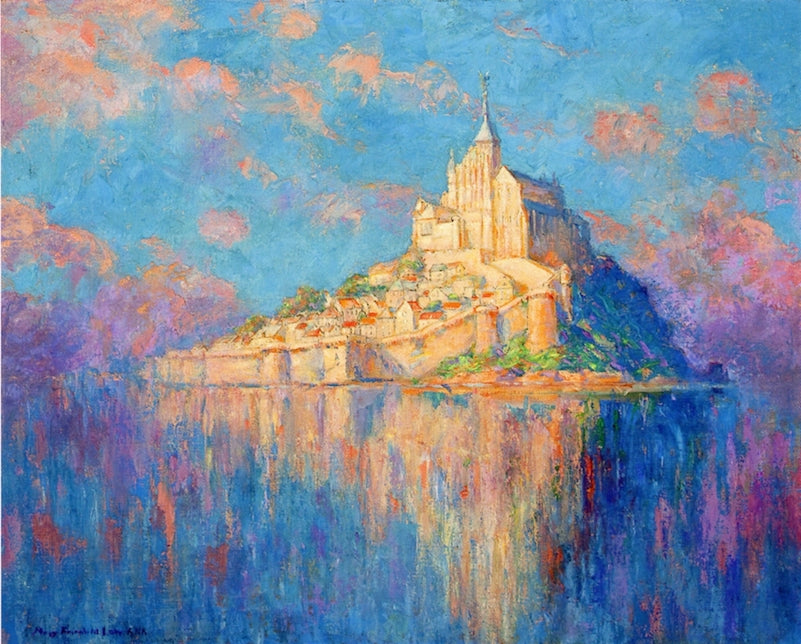 Mont Saint Michel, vintage artwork by Mary Fairchild MacMonnies Low, 12x8" (A4) Poster