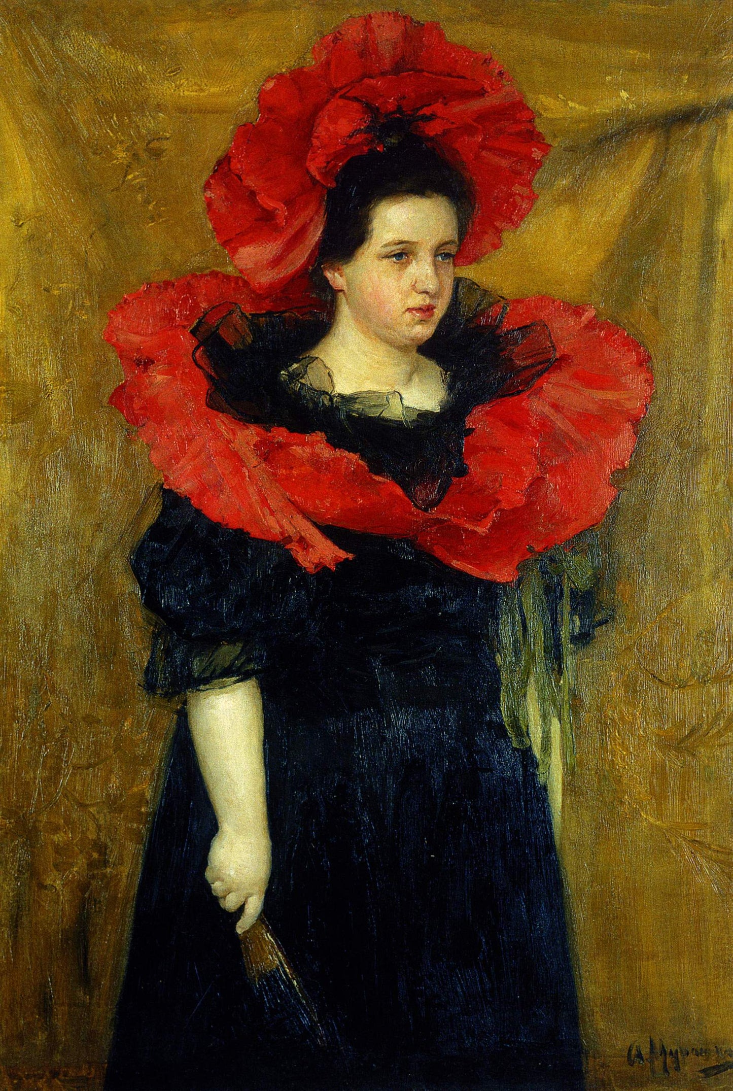 Portrait of Olga Prakhova, vintage artwork by Alexander Murashko, 12x8" (A4) Poster