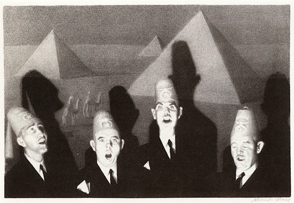 Shrine Quartet, vintage artwork by Grant Wood, 12x8" (A4) Poster
