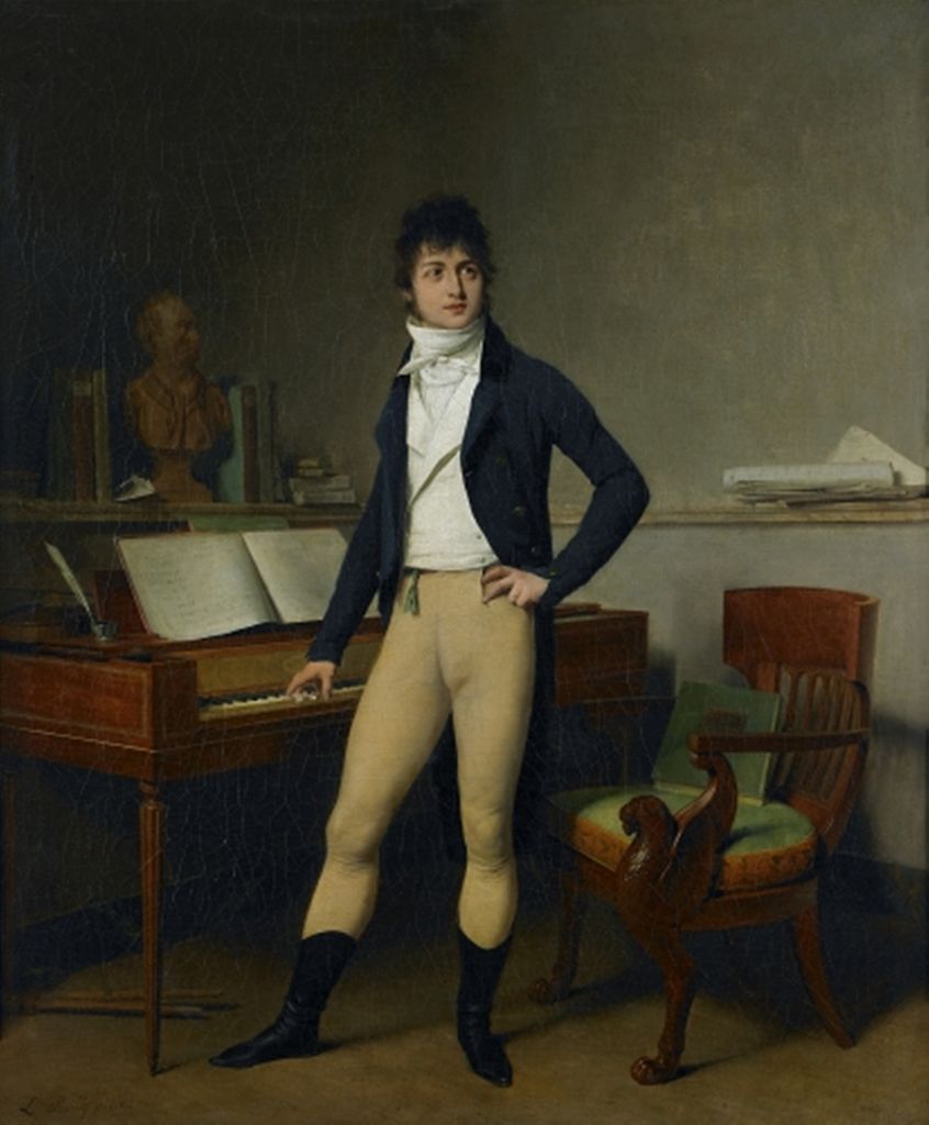 Portrait of François-Adrien Boieldieu, vintage artwork by Louis-Leopold Boilly, 12x8" (A4) Poster