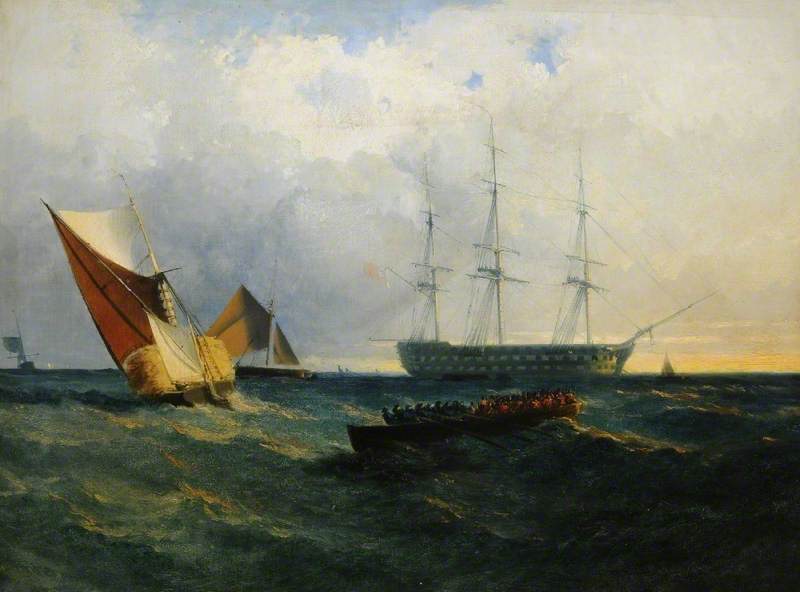The Guardship of the Nore, vintage artwork by Edmund John Niemann, A3 (16x12") Poster Print