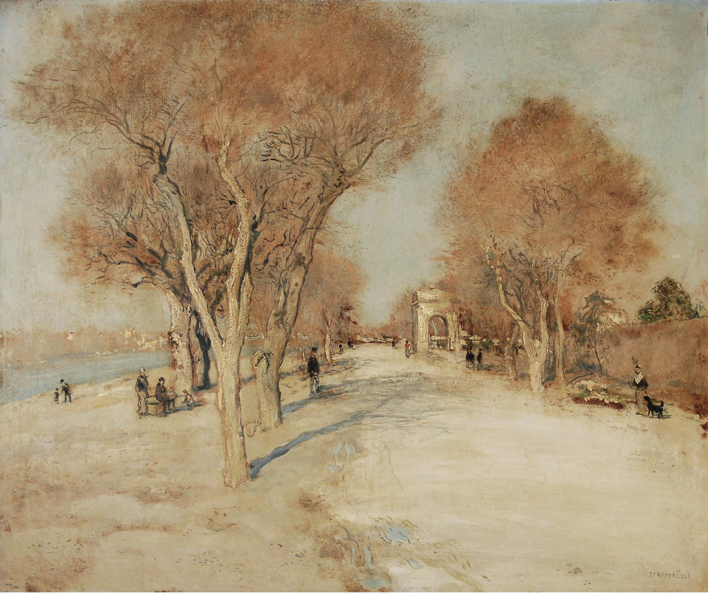 Bank of the Seine, vintage artwork by Jean-François Raffaëlli, 12x8" (A4) Poster