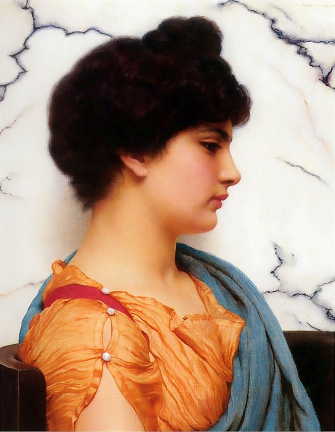 An Arcadian Beauty, vintage artwork by John William Godward, 12x8" (A4) Poster