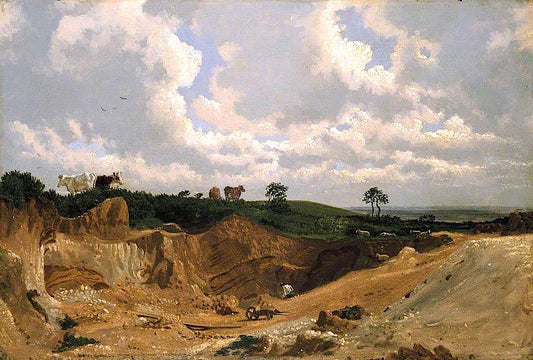 Gravel Pit on Shotover Hill, near Oxford, vintage artwork by William Turner of Oxford, 12x8" (A4) Poster