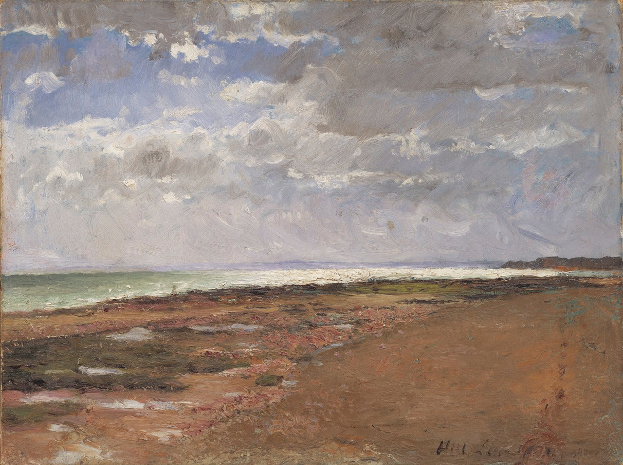 The Beach at Luc, vintage artwork by Carl Fredrik Hill, 12x8" (A4) Poster