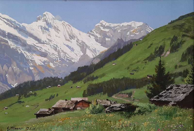 The Buttlassan, Murren, vintage artwork by Georg Macco, 12x8" (A4) Poster