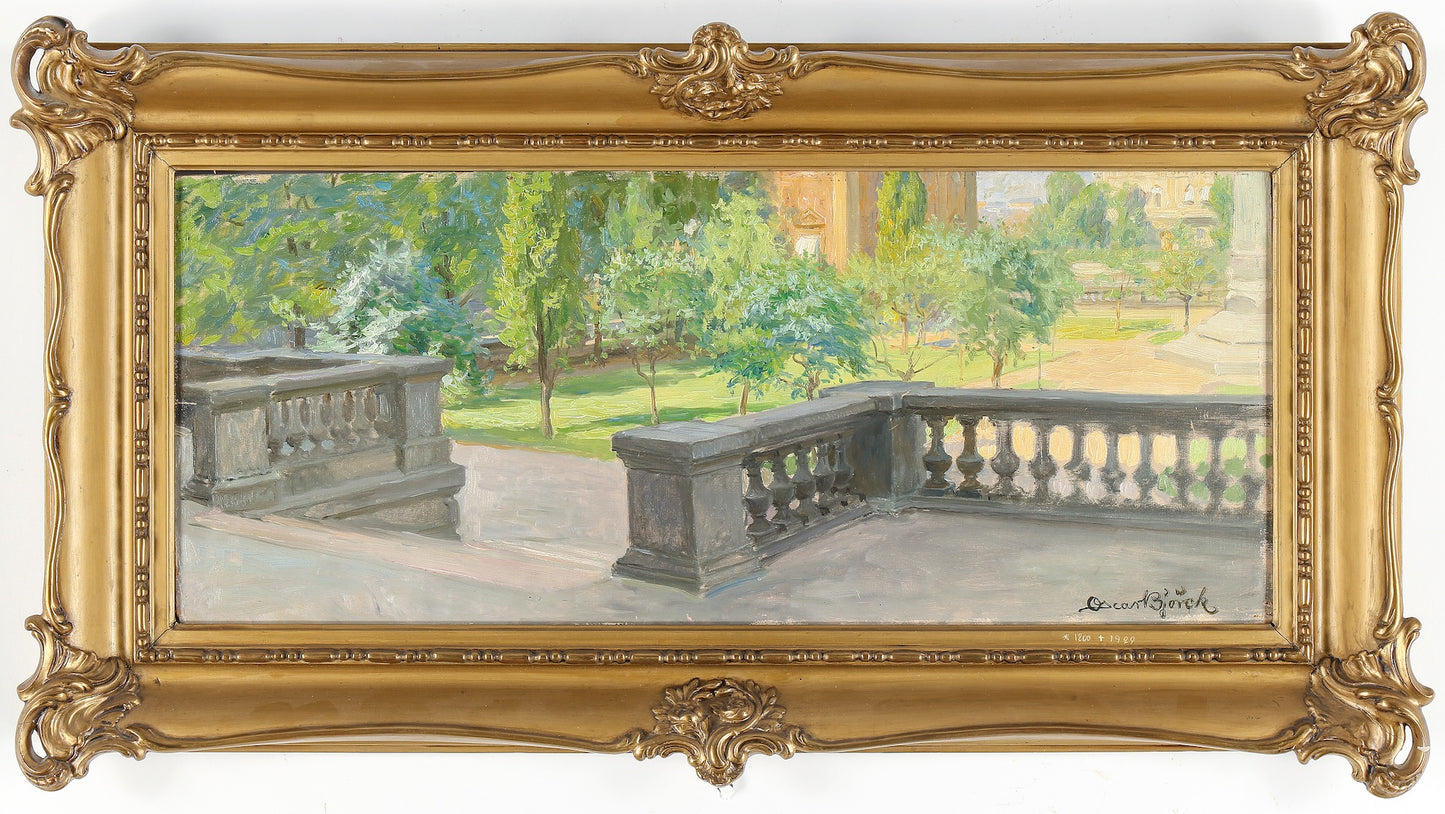 The Veranda, vintage artwork by Oscar Gustaf Bjorck, 12x8" (A4) Poster