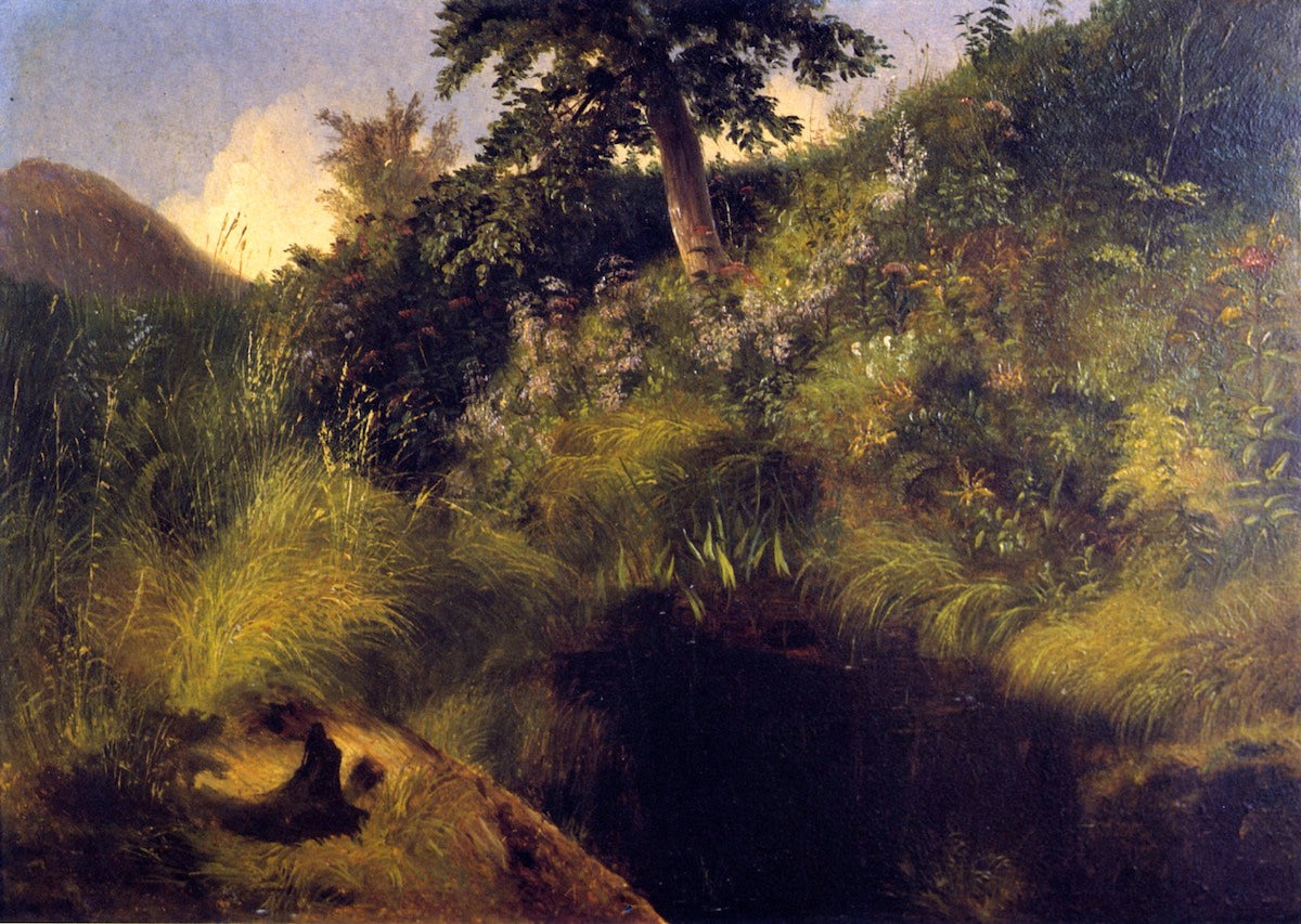 The Old Bog Hole, vintage artwork by Louis Remy Mignot, 12x8" (A4) Poster