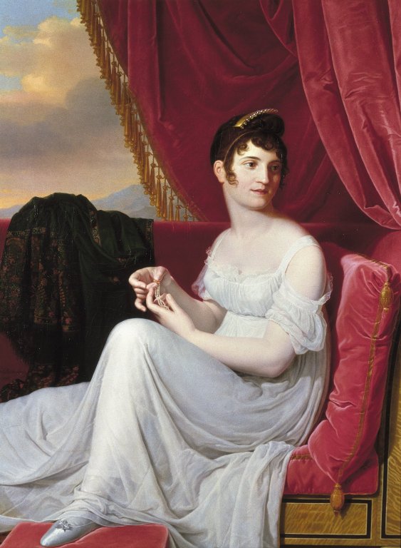 Portrait of Madame Tallien, vintage artwork by Johannes Bernardus Duvivier, 12x8" (A4) Poster